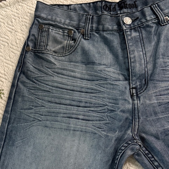 Vintage Old Skool Blue Men's Straight Jeans Size 36 - Picture 6 of 11